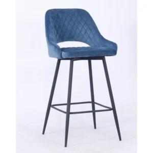 mobiliario-contract-taburete honorio metal tapizado velvet 62 turquesa dark